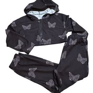 Girls Two Piece Matching Set Sz 8 Butterfly Set